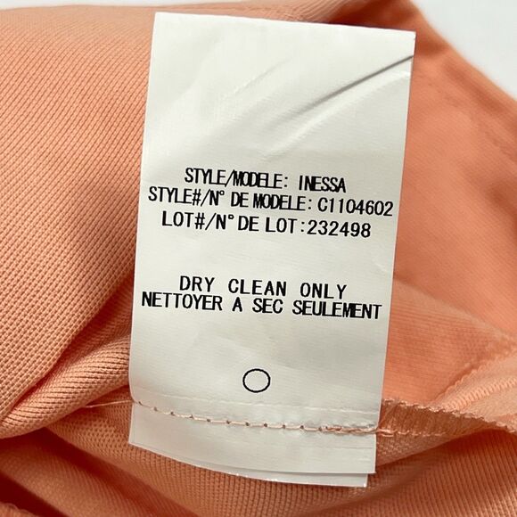 Theory Inessa Apricot Short Sleeve Exposed Gold Back Zipper Sheath Dress 10 - Picture 12 of 12